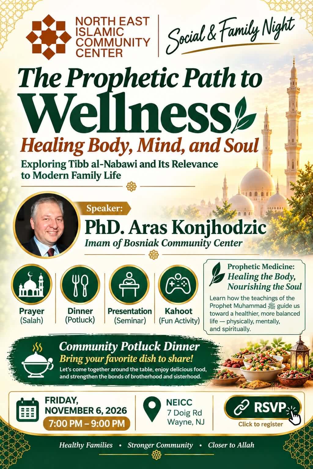 NEICC Social & Family Night: The Prophetic Path to Wellness