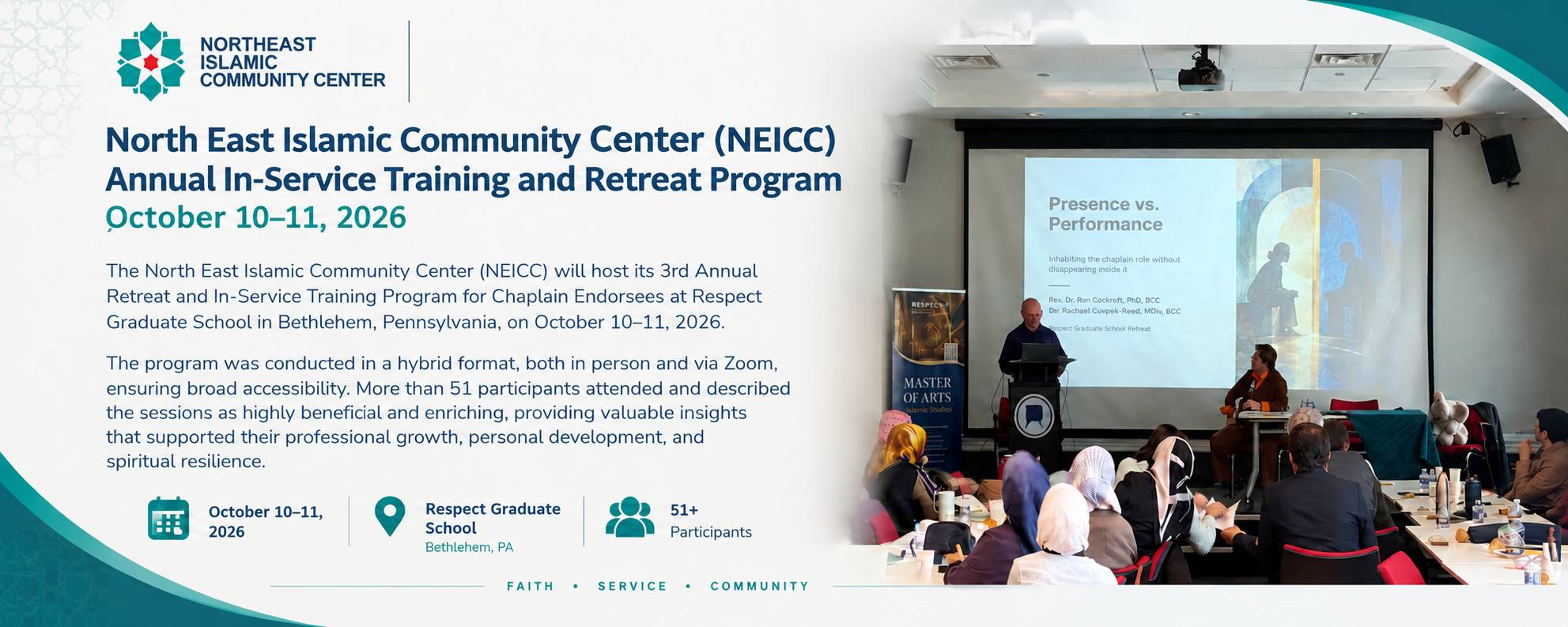 North East Islamic Community Center Hosts 3rd Annual Chaplain Retreat and In-Service Training Program
